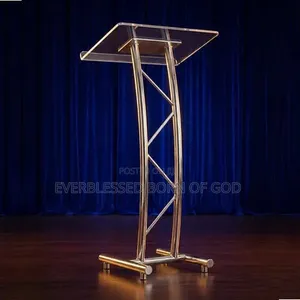 Conference Hall Double Arc Curved Metal Pulpit