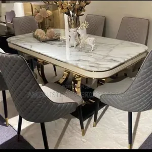 Brand New Six-Seater Double Layer Marvel Top Dining Set