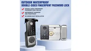 Waterproof Outdoor Gate Rim Smart Door Lock Wifi Fingerprint Lock