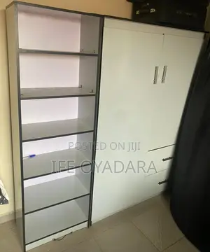 Double Door Wardrobe With Side Shelf