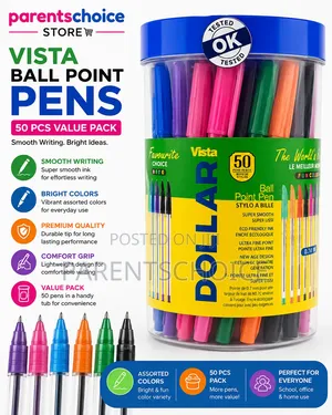 Vista Ball Point Pens – 50pcs Value Pack
