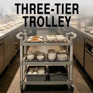 3 Step Utility Plastic Food Trolley