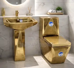 Gold Water Closet With Basin