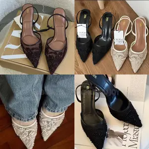 Zara Trending Embroidered Slingback Heel Pumps