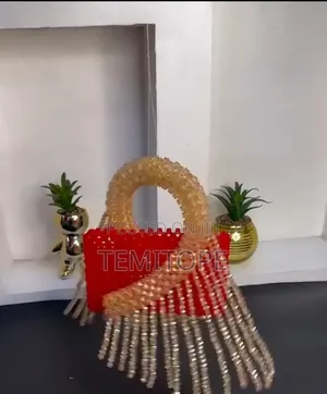 Luxury Red Beaded Bag - Wedding Party Handbag Lagos