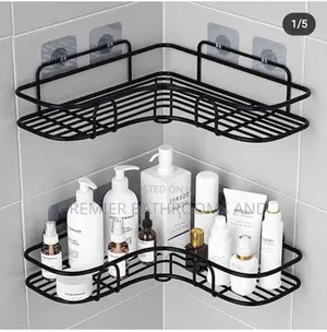 Bathrooms Angle Shelf Black