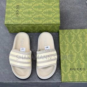 Original Gucci Slides Beige and Black