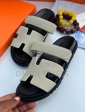 Quality Original Hermes Leather Sandals Ash