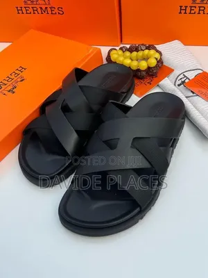 Original Quality Hermes Leather Cross Sandals