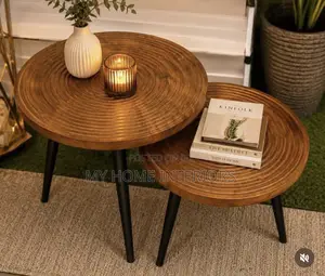 2in1 Brown Wooden Top Center Table