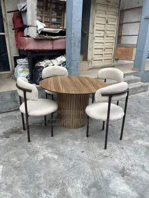 4 Seater Cream/Brown Executive Dining