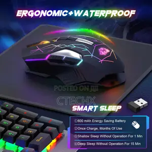 X18 Wireless Gaming Mouse 2.4g, Rechargable-xg502
