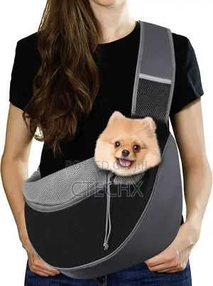 Pet Dog Sling Carrier, Hand Free Drawstring With Adjustable Strap