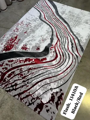 Red Carpet Center Rug With Black Design Turkish 04a