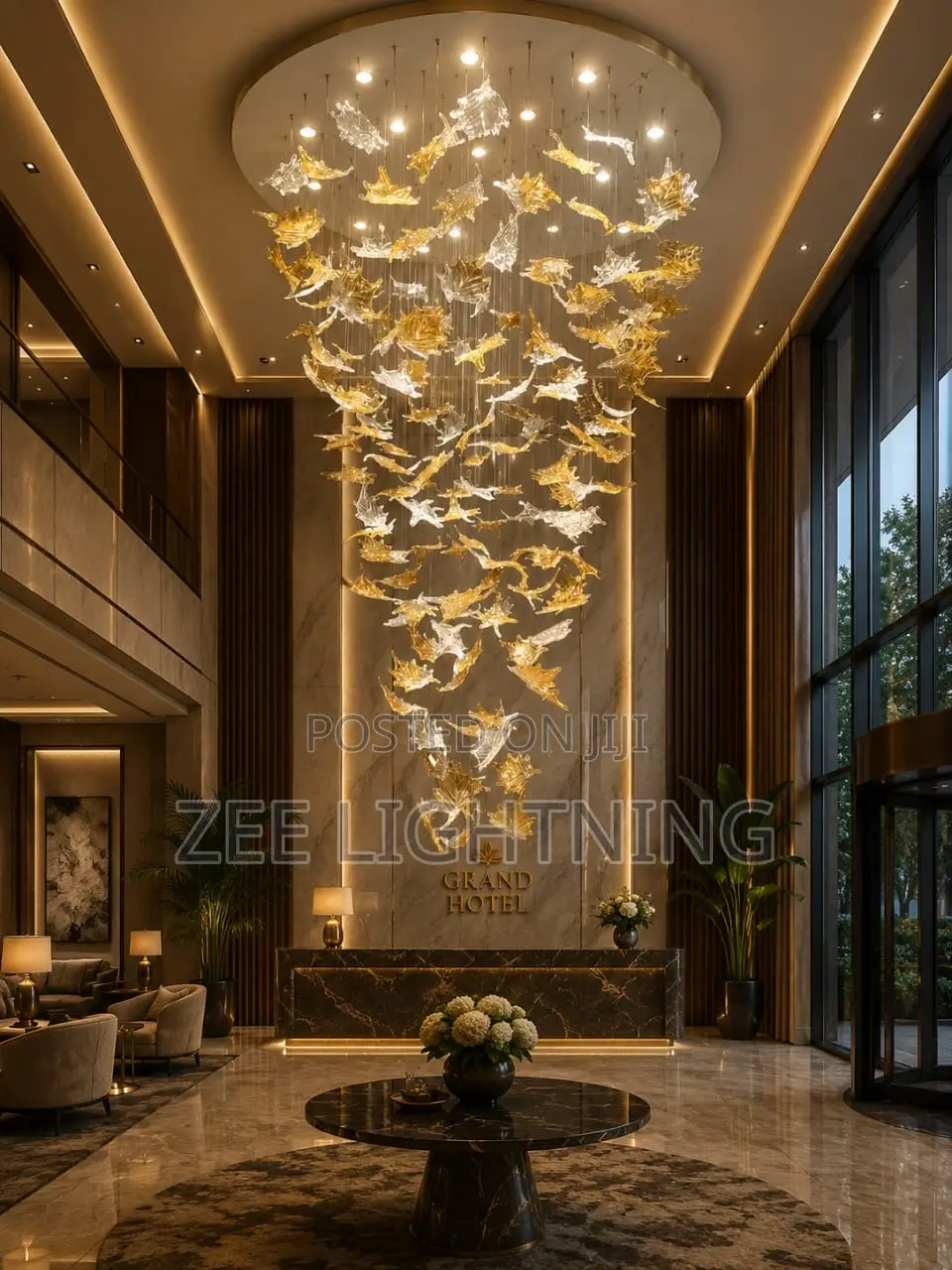 Leaf Design Chandelier Void (Size 800mm Height 2500mm)