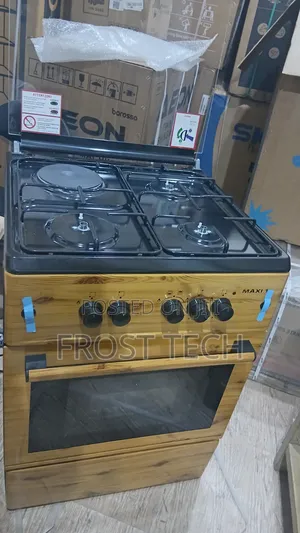 Maxi 60by60/Wood, 3gas 1electric Hotplate Cooker With Oven and Grill