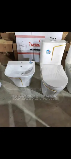 Executive Wc With Gold Line Design ( Marry Together Water Closet )