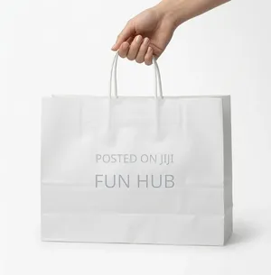 Grey Paper Shopping Bag With Handles 31x42x12cm