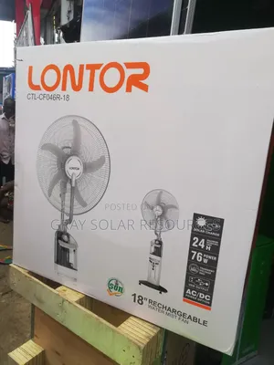 Lontor Ac Dc Solar Rechargeable Mist Fan