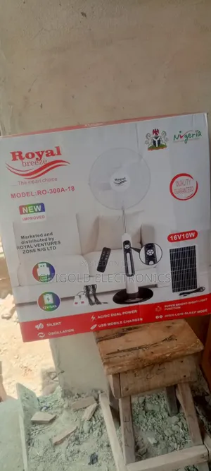 Original Royal Rechargeable Fan With Panel 18 Inches