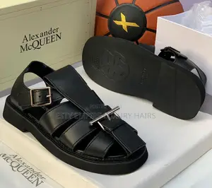 Alexander McQueen Quality Luxury Men Genuine Leather Sandals
