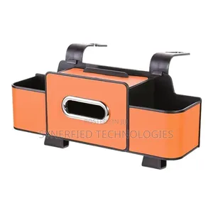 Backseat Car Organizer With Dual Cup Holders,Tissue Box Phone Holder