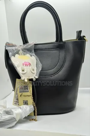 Handbag,L'alpina Black Leather Handbag