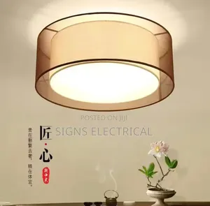 2026 Chinese American Country Cloth Round Ceiling Lamp