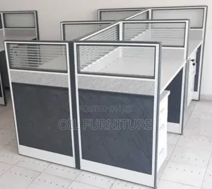 Premium 4-Seater Office Workstation Desk With Pedestal Cabinets