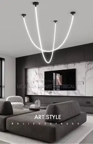 Minimalist Hose Chandelier Lamps Silicone Light 360 Degree Lighting
