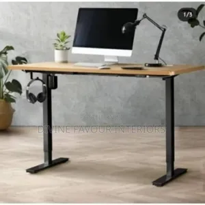 Premium Sit and Stand Workstation Desk – Wooden Top - 1.6m