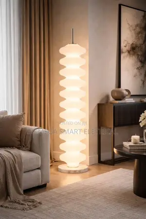 Modern Led Sugar Gourd Floor Lamp Living Room Bedroom Cream Style