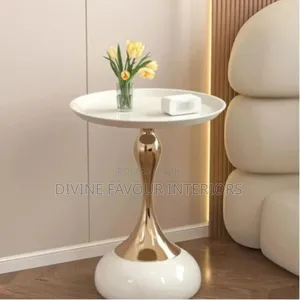 Small Waist Corner Coffee Table - White