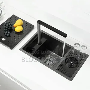 Island Kitchen Sink Single Bowl Liftable Cold/Hot Faucet