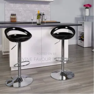 Contemporary Swizzle Shape Adjustable Swivel Bar Stools - 2 Piece Set