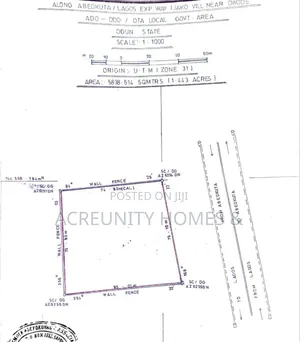 1.443 Acres Along Abeokuta Exp, Ijako Vil, Near Owode Ado-Odo, Ota Lga