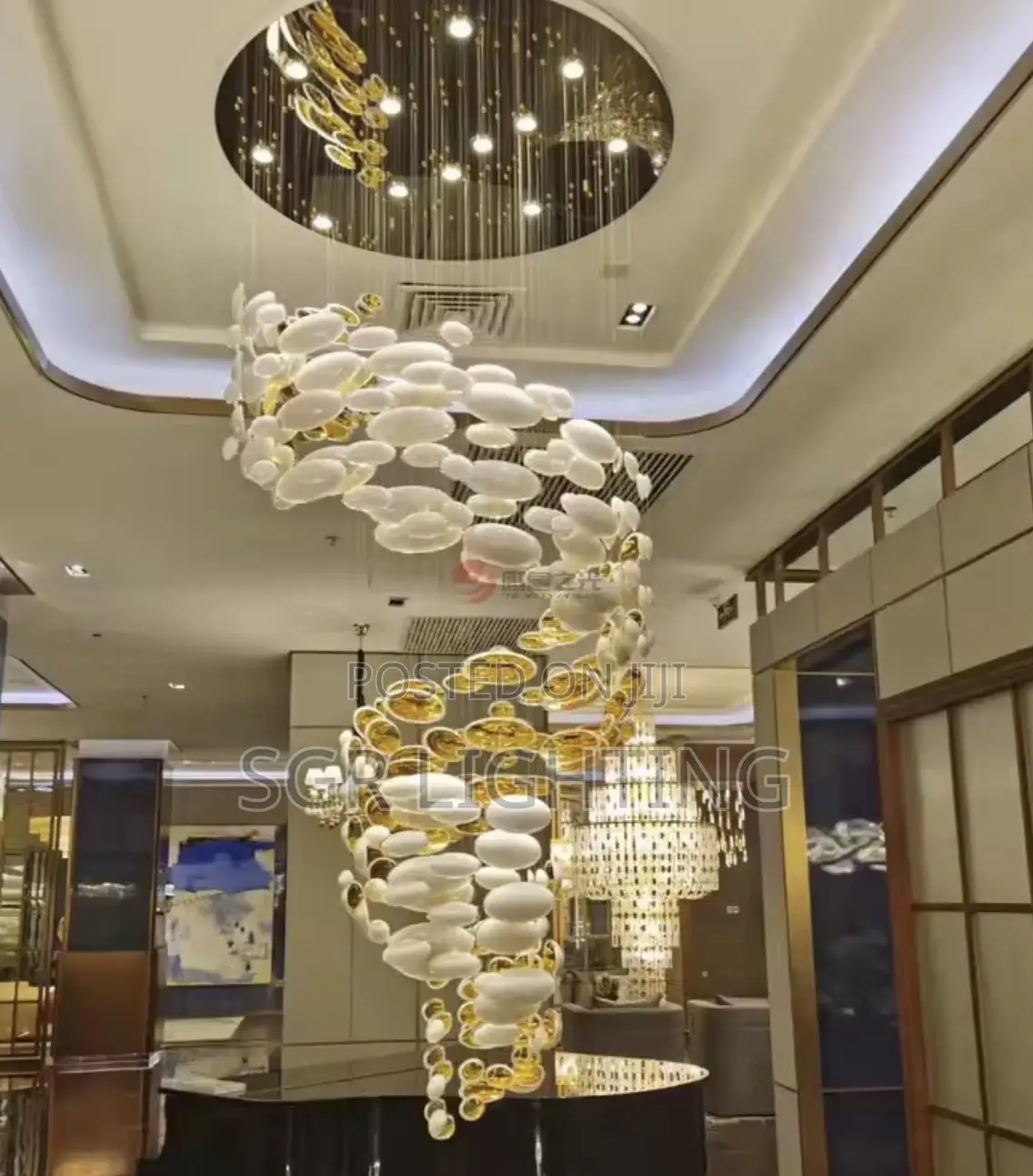 Large Staircase Hanging Chandeliers Lighting