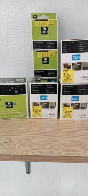 Dymo 12mm Back On Yellow Tape