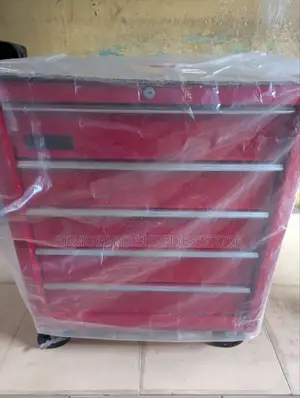 Red 5-Drawer Steel Tool Trolley I