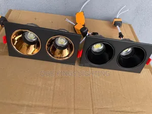 Double Head Square Recessed Anti Black Gold Led Down Light