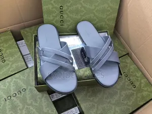 Original Quality Gucci Leather Slide Gray