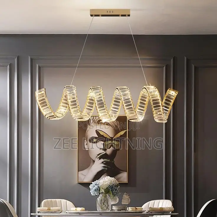 Led Spiral Crystal Drop Chandelier