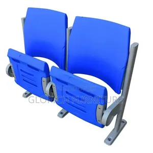 Stadium/Auditorium Flip Seat–Blue Plastictip-Up Chair With Metal Frame