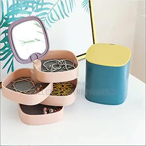 4 in 1 Rotating Jewelry Organizer With Mirror