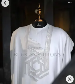 White Agbada Monogram Design