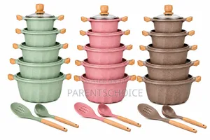 Mgg 12pcs Die-cast Aluminum Cookware Set-5pcs Pot + Lids + 2pcs Spoon