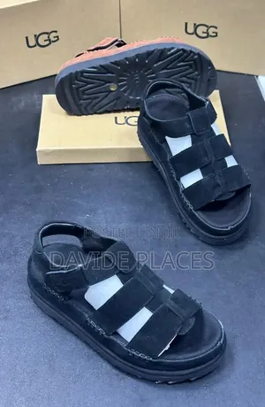 Quality Original Ugg Leather Sandals Black