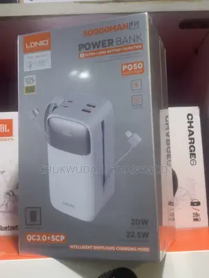 Ldnio 50000ma Fast Type-C iPhone Inbuilt Cable Power Bank