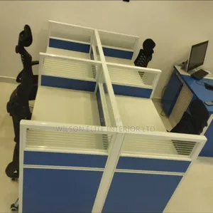 Blue Workers Station Table for 4 Seaters