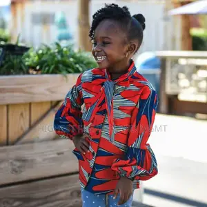 Ankara Print Girls Bubble Sleeve Shirt